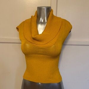 bebe Vibrant Yellow Cowl Neck Sweater xs